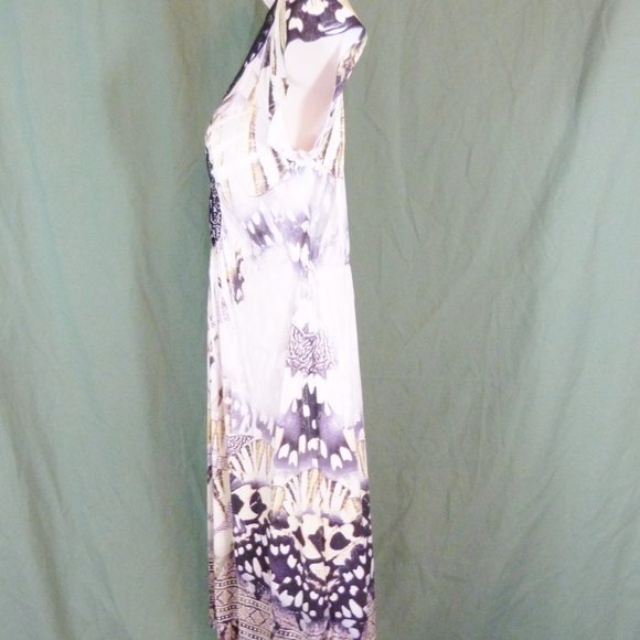 Apt 9 Dress Sz Small Geometric V Neck Beaded Midi - Picture 10 of 12